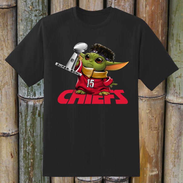 Baby Yoda Patrick Mahomes Kansas City Chiefs Super Bowl T-Shirt - Limited Edition
