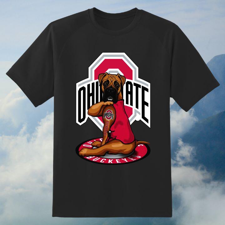 Boxer Dog Ohio State Buckeyes Tattoo Design Funny T-Shirt