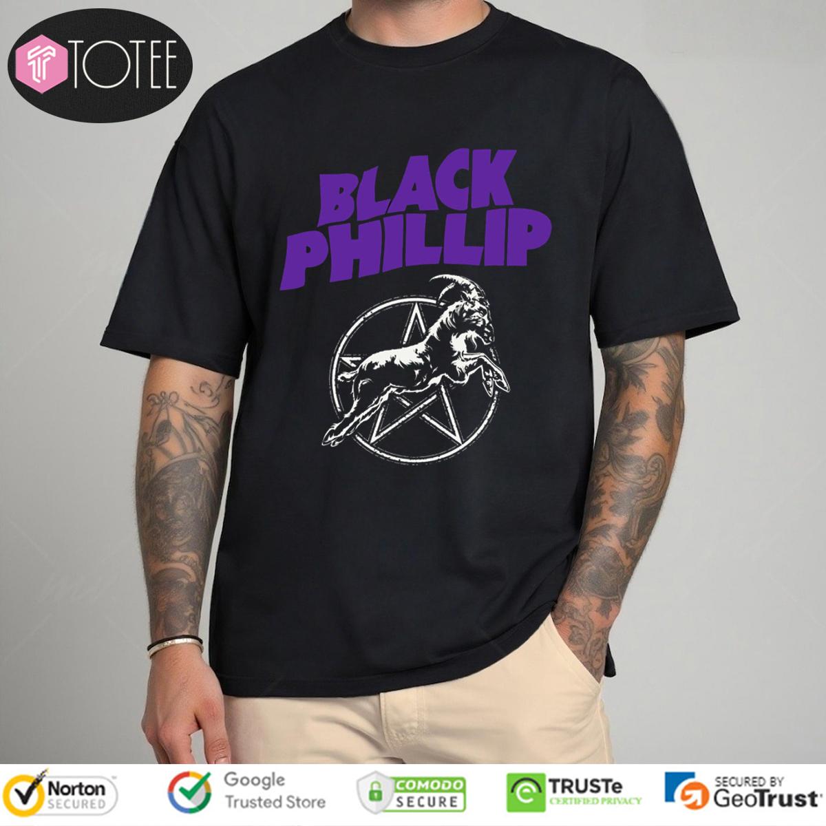 Black Phillip Parody Black Sabbath Metal Demon Goat Satanic Symbol T-Shirt