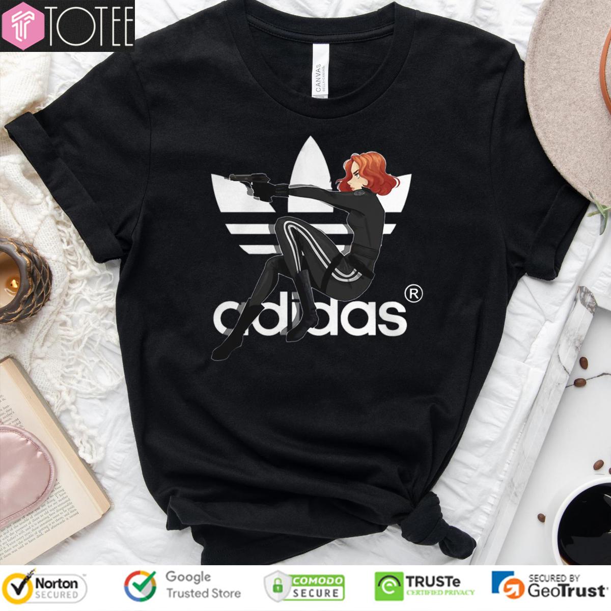 Marvel Black Widow Parody Adidas Logo T-Shirt
