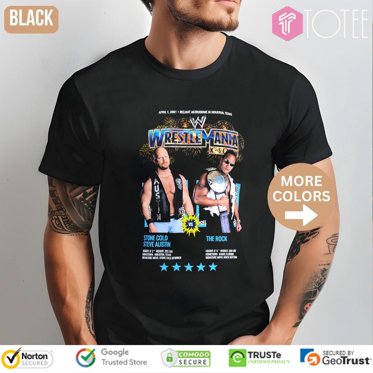 Wrestlemania Stone Cold Steve Austin The Rock T-Shirt