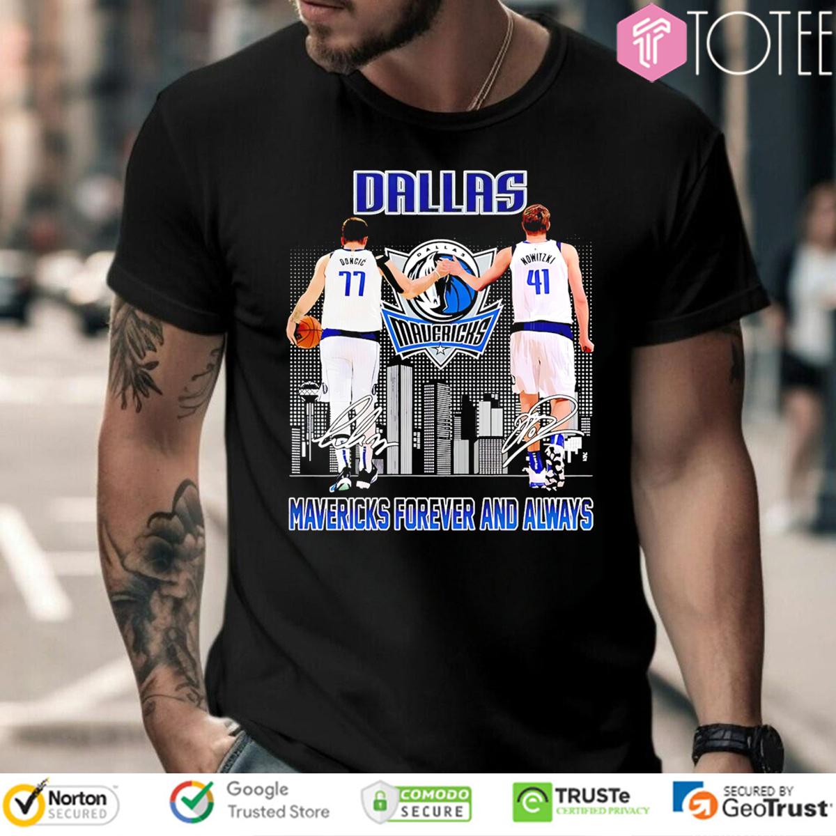 Dallas Mavericks Forever And Always Luka Doncic Dirk Nowitzki t-shirt