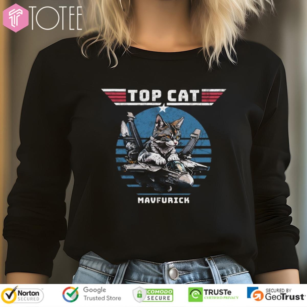 Top Cat Mavfurick Cat Parody Top Gun Maverick Long Sleeve
