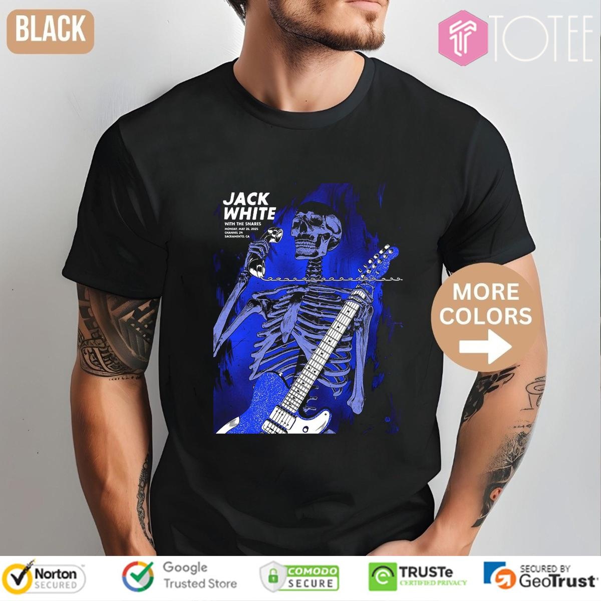 Jack White With The Snares Tour 2025 Sacramento Skeleton T-shirt