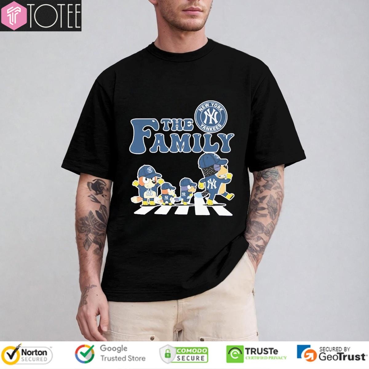 The Bluey Family New York Yankees Baseball Abbey Road T-shirt