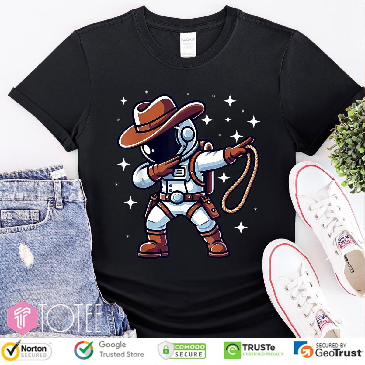 Dabbing Astronaut Cowboy Space T-shirt